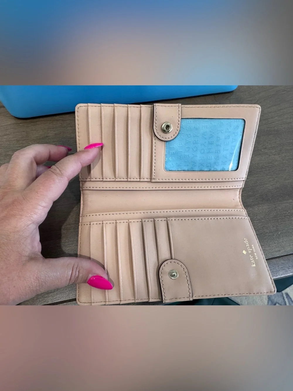 kate spade Sky Blue Leather Tote with Matching Wallet
